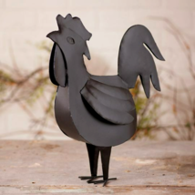 Rooster  sculpture in rustic Black Tin - SALE - $30.00