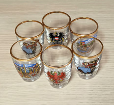 Shot Glasses Set of 6 from Austria Salzburg Tyrol Innsbruck 02267 - £25.23 GBP