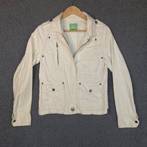 VINTAGE Old Navy Jacket Shirt Womens S Pale Yellow Tie Back Light Summer Shacket - £8.58 GBP