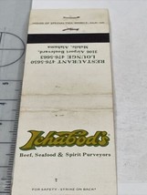 Vintage Matchbook Cover Ichabod’s  Beef, Seafood &amp; Spirits Mobile, AL  gmg - £9.92 GBP