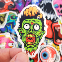 50 PCS Halloween Zombie Sticker Pack, Horror Skull Stickers, Scary Hallo... - $10.50