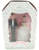 Vintage Barbie and Ken Wedding Day Bride Groom Hallmark Keepsake Ornaments 1997 - £19.50 GBP