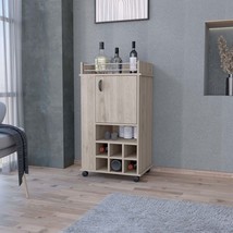 Allandale Gray Bar Cart: Wine Rack &amp; Casters - $202.99