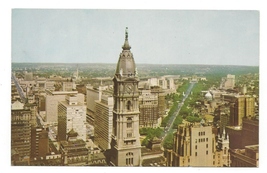 PA Philadelphia City Hall Tower View West Parkway Mike Roberts Postcard - $4.99