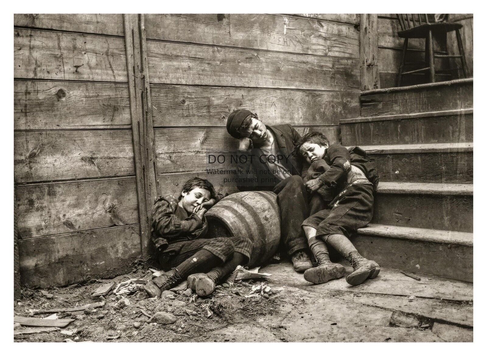 Primary image for HOMELESS CHILDREN ON THE STREETS OF NEW YORK 1888 5X7 SEPIA PHOTO