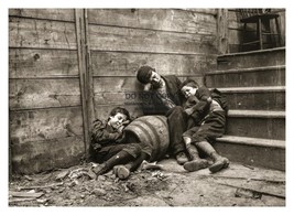 Homeless Children On The Streets Of New York 1888 5X7 Sepia Photo - £8.97 GBP