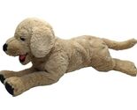 Yellow lab golden retriever lying down plush puppy dog tongue out Lot Fa... - $52.49