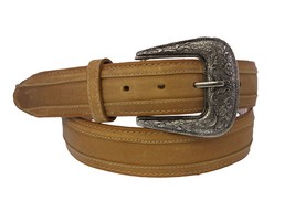 Western Cowboy Belt Sand Leather Rodeo Wear Removable Buckle Cinto Vaquero - £23.20 GBP