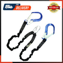 6FT Double Leg Internal Shock Absorbing Safety Fall Protection Lanyard W... - £66.11 GBP
