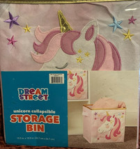 Unicorn Storage Bin Basket Girls Room Collapsible Organizer Decor Kids NEW - £17.04 GBP