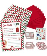 Letter To Santa Kit 8 Sets 5x 7 Fill in The Blank Cards with Red Envelop... - $23.50