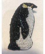 Hand Beaded Brooch Pin Penguin   2.5” - £14.70 GBP