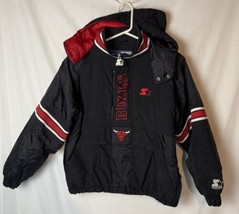 Vintage Chicago Bulls Starter Jacket Boys Youth Medium Pullover Coat NBA... - $79.99