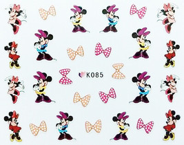 Nail Art 3D Decal Stickers Pink Black Miki Mini Mouse Design K085 - $3.29