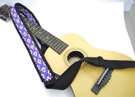 Guitar Strap Adjustable Paracord  2&quot; Wide for Base Acoustic Electric PURPLE GRAY - £15.65 GBP