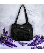 Multi Sac Oakland Handbag Tote Black White Bold Stitching Leather - $48.72 CAD