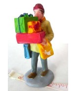 Christmas Village Dad Daddy Father Shopping Presents Gifts Lemax Figurine - £13.19 GBP