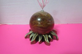 Vintage Onyx Marble Round Sun Theme Paperweight With New Wick Inside - £19.98 GBP