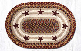 Earth Rugs OP-357 Burgundy Stars Oval Patch 20&quot; x 30&quot; - £39.41 GBP