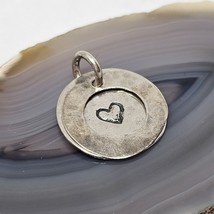 925 Sterling Silver Bili - Heart Double Disc Charm Pendant - $24.95