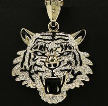 3.00Ct Round Cut Diamond Tiger Face Pendant 14k Yellow Gold Finish - £134.53 GBP