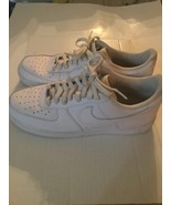 Nike Air Force 1 low sneakers Size 13 all white leather shoes athletic mens - $68.99