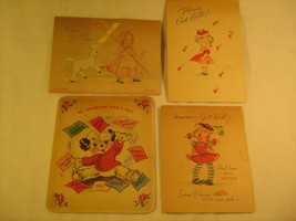 Lot Of 4 Vintage Greeting Cards 1930 - 1940s [Y79C1c] - £8.39 GBP