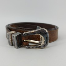 Greg Norman Men&#39;s Brown Italian Leather Belt Shark Conchos Size 40/100 - $26.93