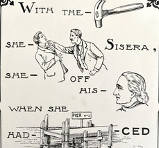 1901 Bible Passage Judges 5:26 Victorian Word Symbol Puzzle Religious DWDD8 - $19.99
