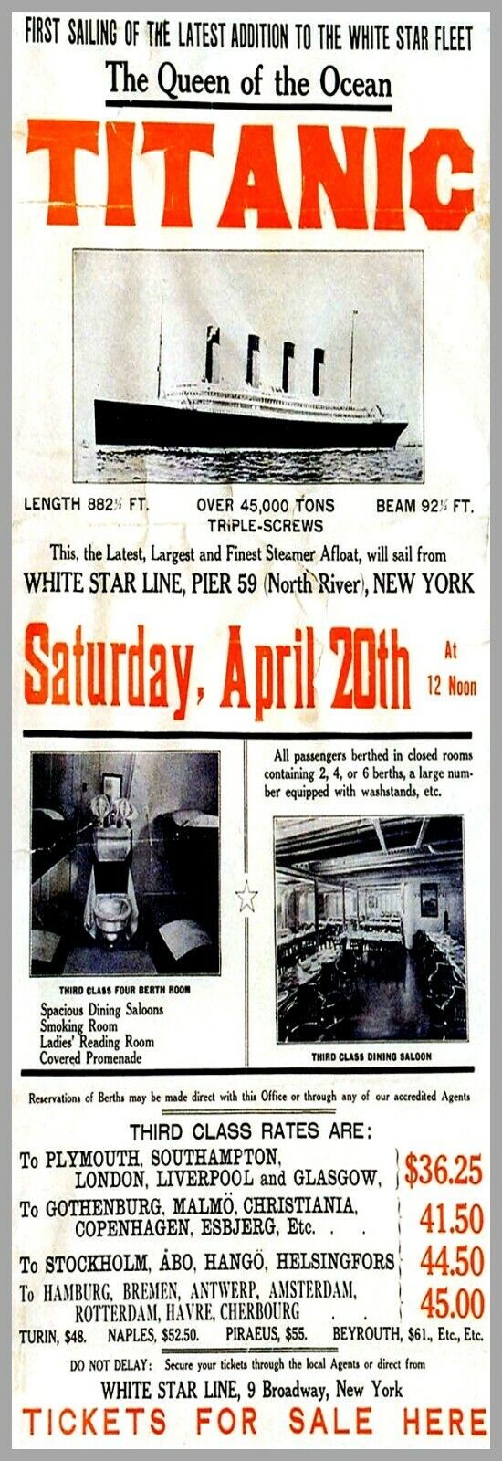The Titanic Ticket Bookmark - $3.50