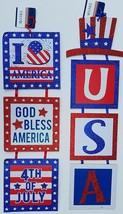 PATRIOTIC HANGING WALL DÉCOR Sectioned Glitter 23.5” x 6” SELECT: Theme - £2.33 GBP