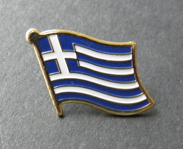 GREEK GREECE SINGLE FLAG INTERNATIONAL LAPEL PIN BADGE 7/8 INCH - $5.64