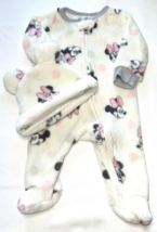 Baby Girl 3-6 month Disney Baby Velour Sleeper with hat - $5.93