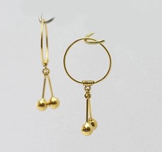 18k gold baby kid hoop earring bead #B5 - £77.78 GBP