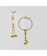 18k gold baby kid hoop earring bead #B5 - £73.69 GBP