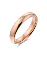 Womens Basic Simple Dome Rose Gold Plated Titanium Wedding Band Ring Com... - €22,79 EUR