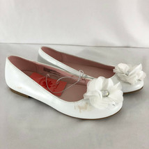 Flowers by Nina Girls Muriel Ballet Flats Shoes White Dressy Applique Si... - £6.25 GBP