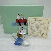 Peanuts Crystal World Crystal Figurine &quot;Surfing Snoopy” 76/2750 PS012 W/Box READ - £294.30 GBP