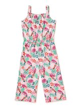 WonNat Girls Sleeveless Soft Yummy Cropped Jumpsuit (Blue Green Palm Lea... - £15.51 GBP