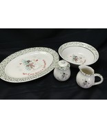 We Can Build A Snowman Platter Bowl Creamer Sugar Bowl Christmas  Lot of... - $373.67 MXN