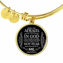 Express Your Love Gifts Trust in God Engraved 18k Gold Circle Bangle Bracelet - $55.39