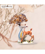 Ceramic Vase 50s 60s Fawn Porcelain Enamelled Vintage Home Decor - $690.83 MXN