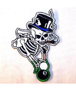 POOL SHOOTER EMBROIDERED PATCH sew iron on P357 skeleton billiards biker... - $7.45 CAD