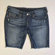 Vintage True Religion World Tour Denim Shorts Frayed Hem USA Made Taylor... - $32.31