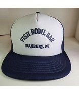Vintage 1980s Fish Bowl Bar Danbury Wisconsin Trucker Hat Snapback Mesh Cap - $39.95