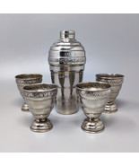 1950s Gorgeous Cocktail Shaker Set with Four Glasses in Stainless Steel.... - £322.94 GBP