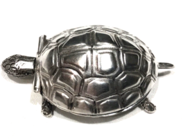 Heavy 800 Silver Turtle Pill Box - £67.11 GBP