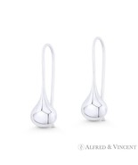 Hollow 1&quot; Polished Tear-Drop / Dangle Hook-Post Earrings in .925 Sterlin... - $381.26 MXN