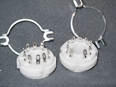 9-pin Ceramic Based Tube Socket GZC9-2-F 2 pieces for 6JB6, 6JG6, 6JE6, ... - $4.99