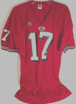 Georgia Bulldogs #17 Vintage 90s Ncaa Sec Red Nylon Russell Football Jersey L - £61.17 GBP